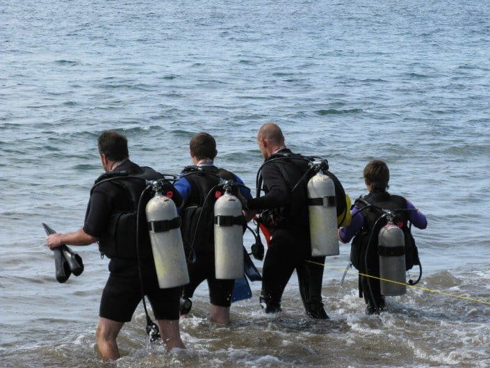 Mike taking group out for a shore dive